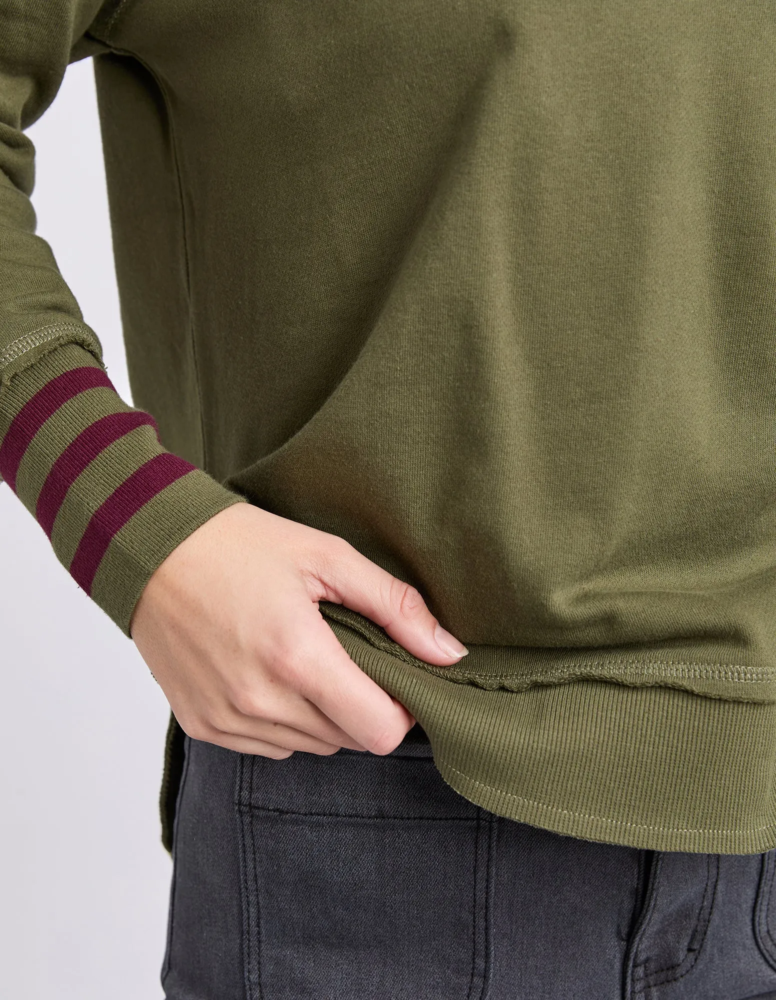 Alex Stripe Cuff Crew Winter Moss sold by Foxwood Clothing product image thumbnail 5