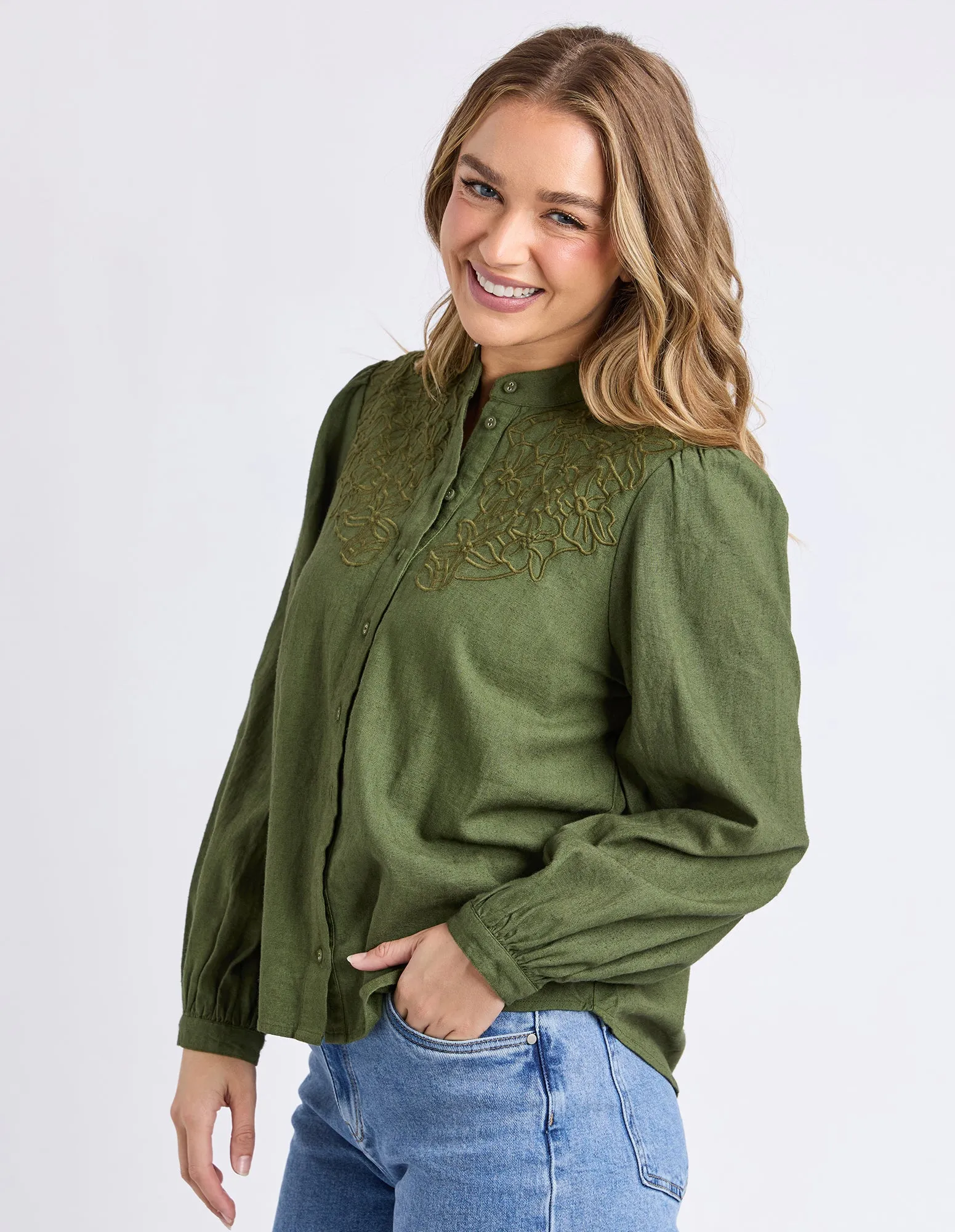 Eleanor Top Winter Moss sold by Foxwood Clothing product image thumbnail 4