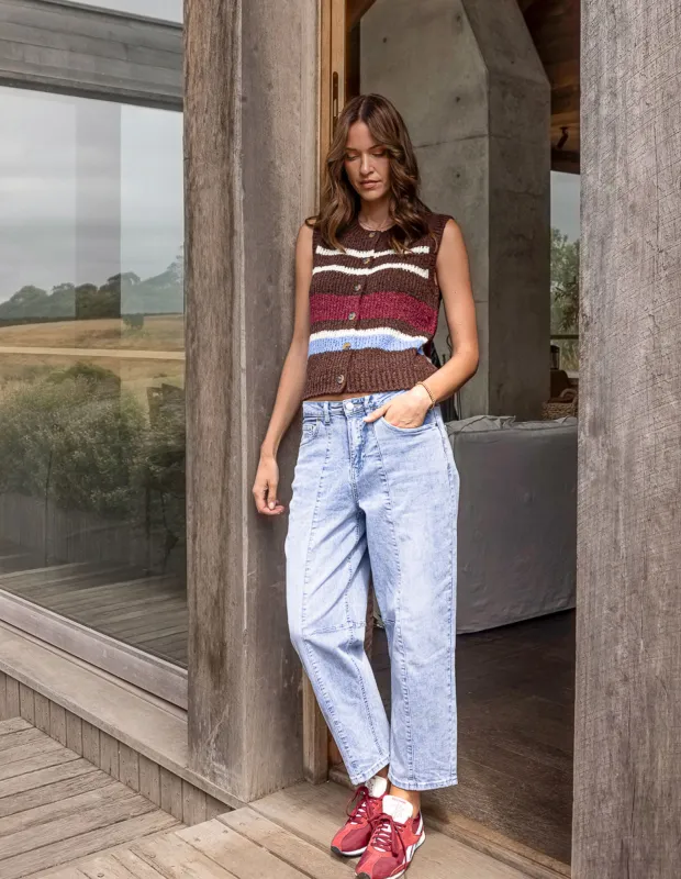 Ambrose Barrel Jean Light Blue Wash sold by Foxwood Clothing