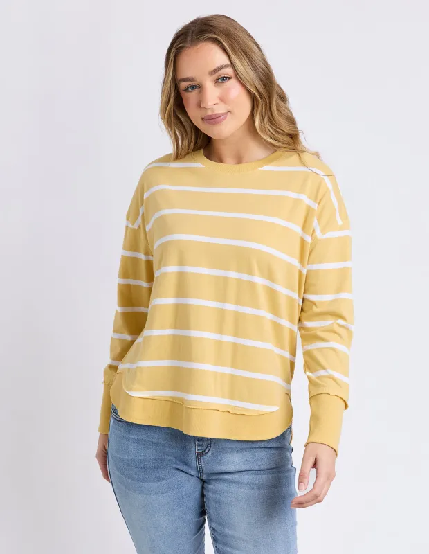 Farrah Stripe Long Sleeve Butter/White Stripe made by Foxwood Clothing