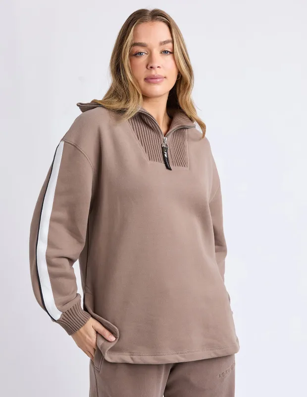 Knit Collar Crew Brown made by Foxwood Clothing
