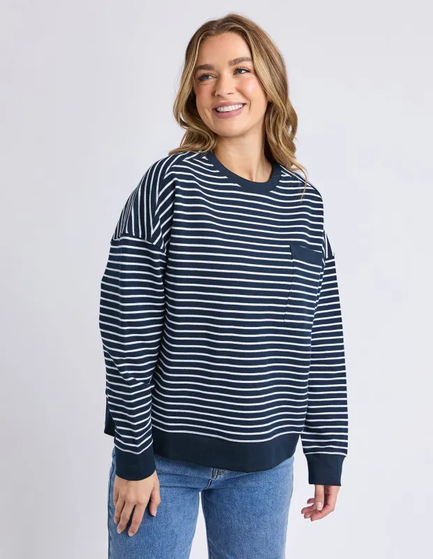 Original Stripe Crew Navy/White made by Foxwood Clothing