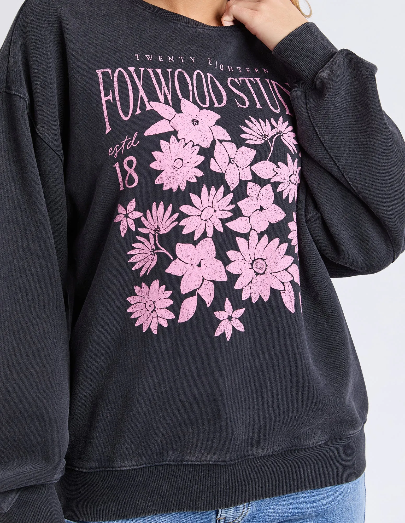 Floret Oversized Crew Black sold by Foxwood Clothing product image thumbnail 5
