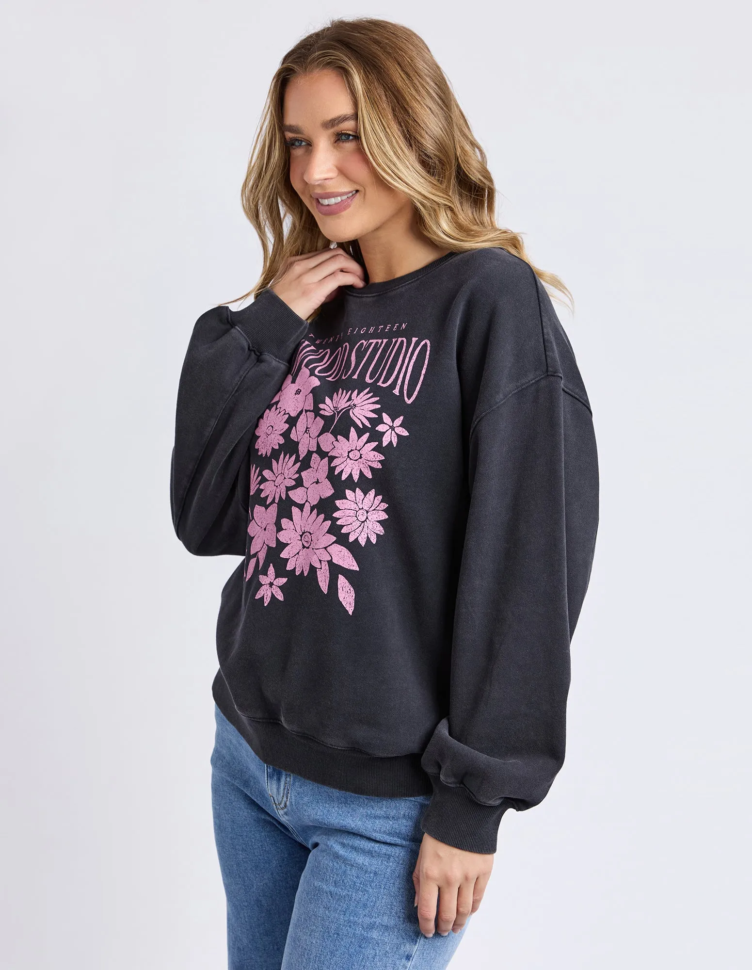 Floret Oversized Crew Black sold by Foxwood Clothing product image thumbnail 4