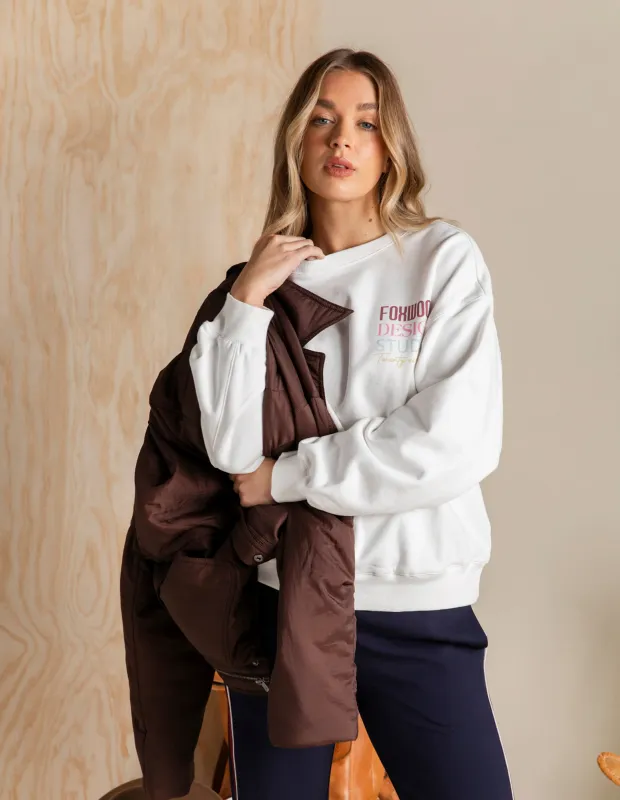 Tranquil Oversized Crew Vintage White made by Foxwood Clothing