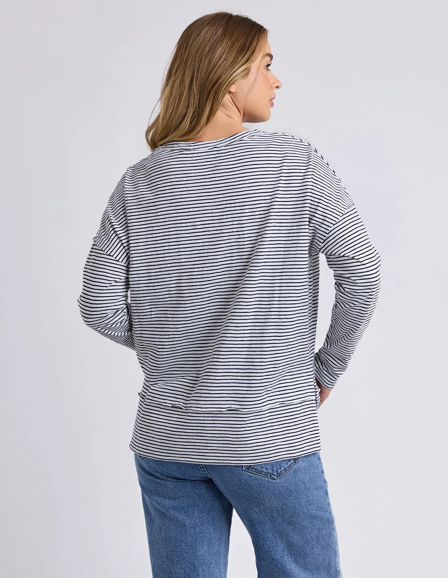 Eddie Stripe Top Black & White Stripe sold by Foxwood Clothing product image thumbnail 3