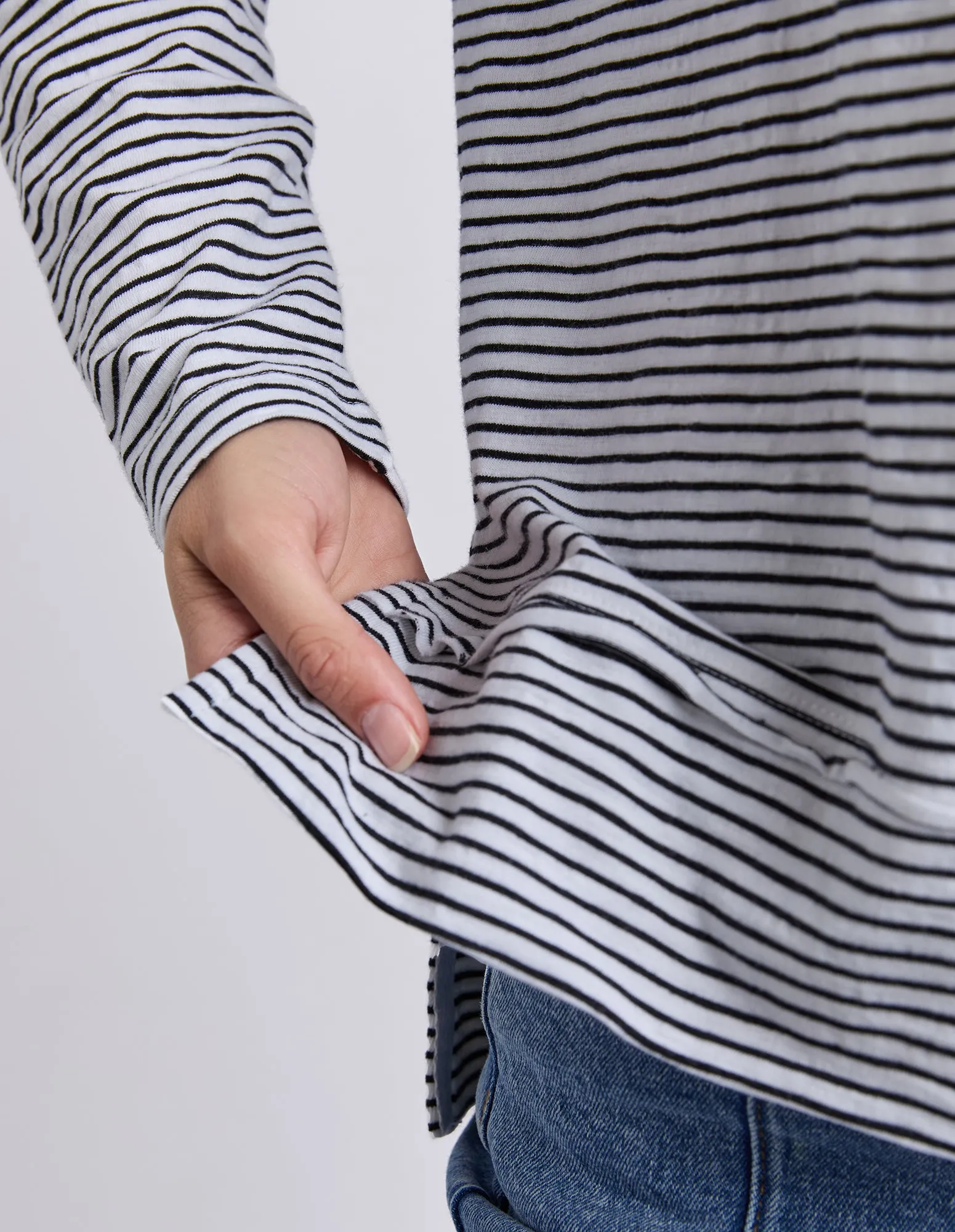 Eddie Stripe Top Black & White Stripe sold by Foxwood Clothing product image thumbnail 5