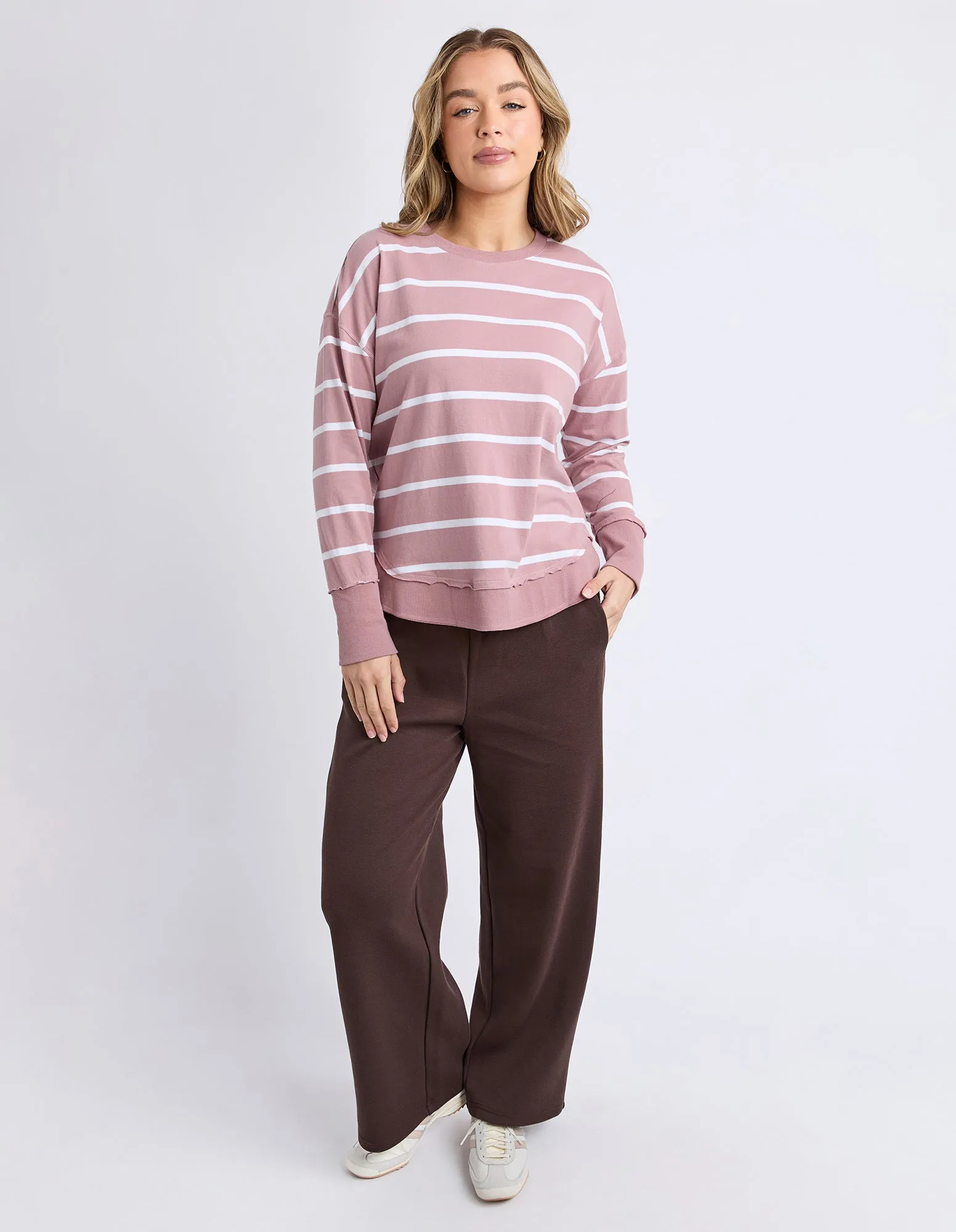 Farrah Stripe Long Sleeve Woodrose/White Stripe sold by Foxwood Clothing product image thumbnail 2