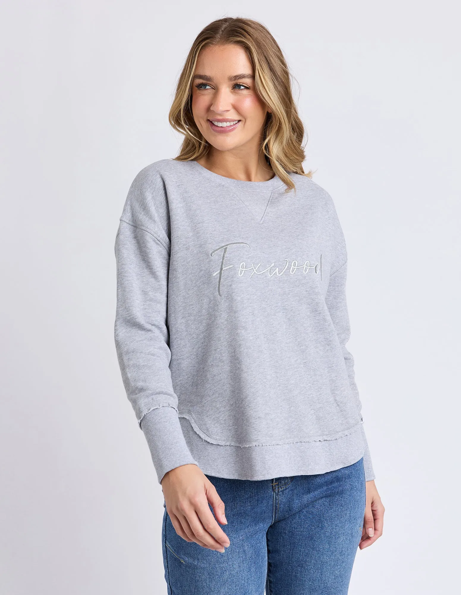 Signature Crew Grey Marle sold by Foxwood Clothing