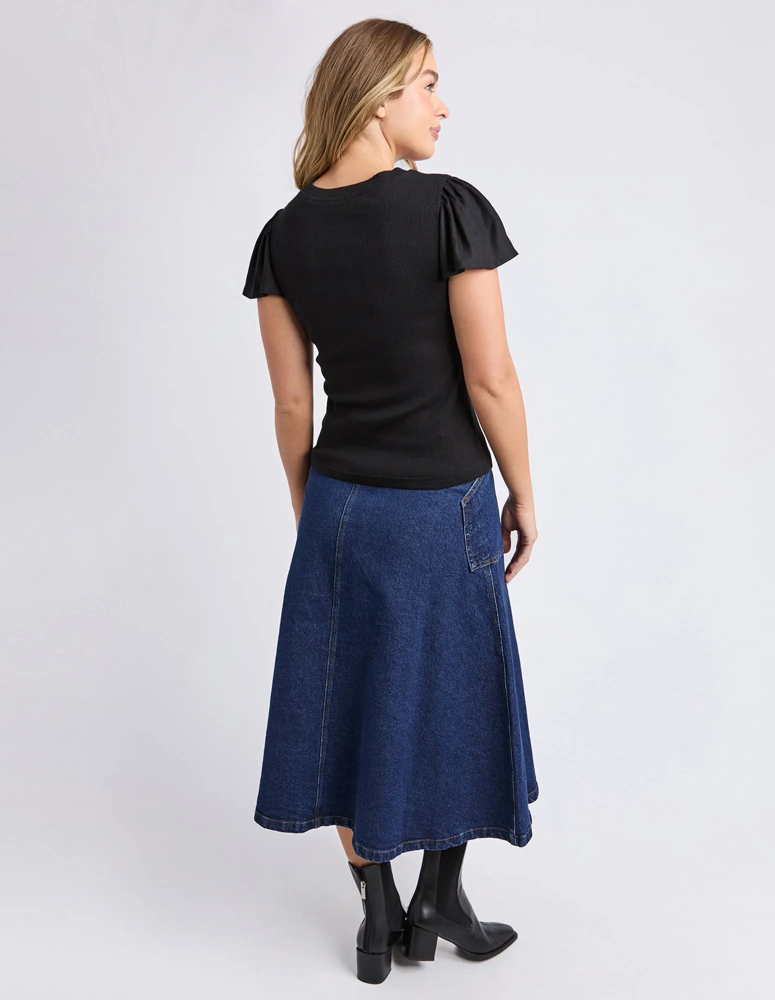 Elle Rib Tee Black sold by Foxwood Clothing product image thumbnail 4