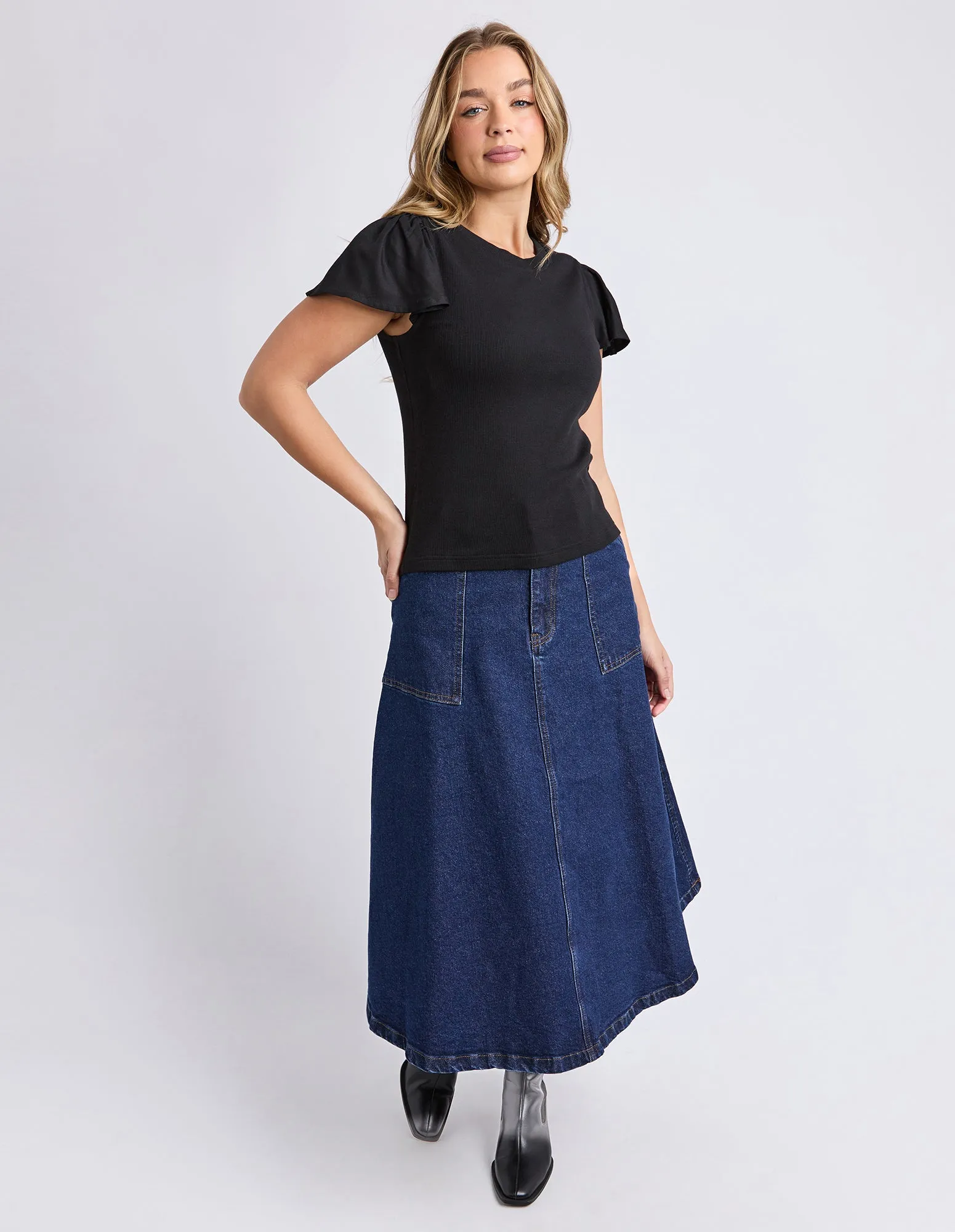 Elle Rib Tee Black sold by Foxwood Clothing product image thumbnail 3
