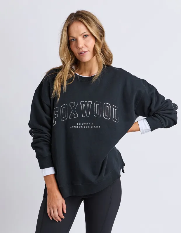 Metallic Interval Crew Black With Silver made by Foxwood Clothing