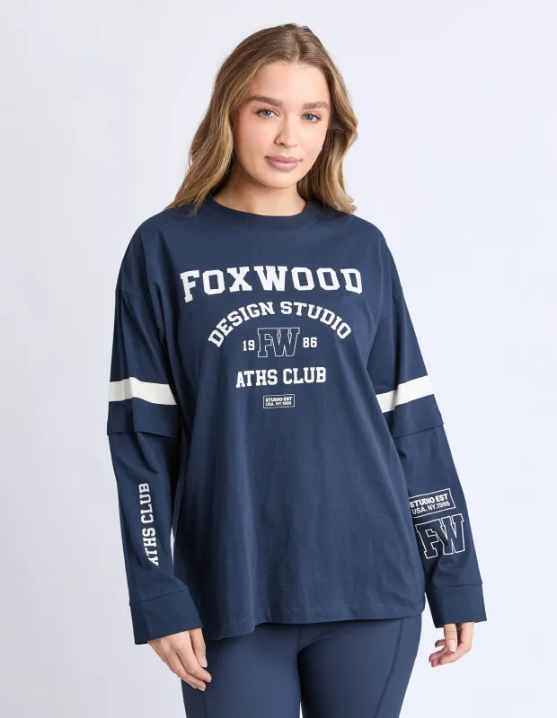 Studio Twin Tee Navy/White made by Foxwood Clothing