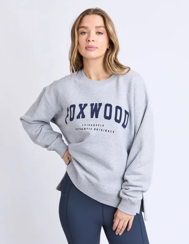 Intention Oversized Crew Grey Marle/Navy made by Foxwood Clothing