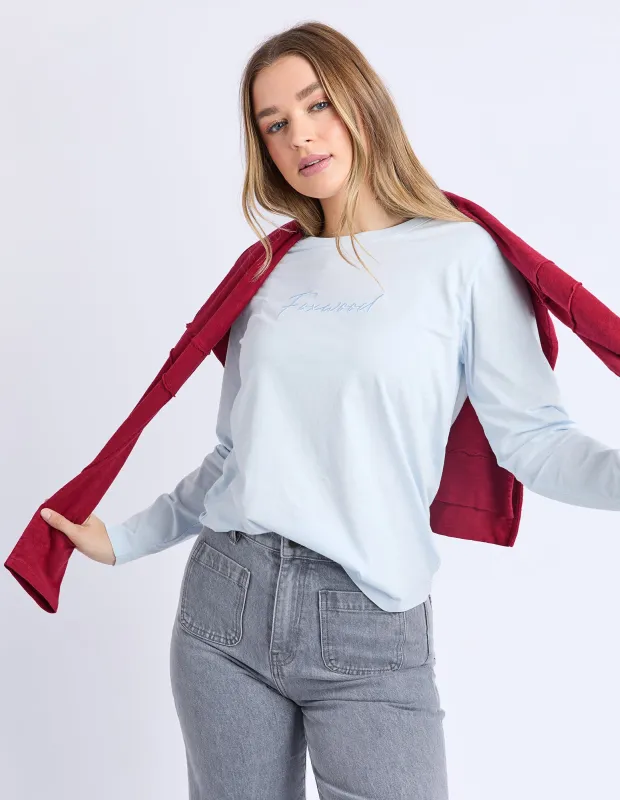 Signature Long Sleeve Tee Ice Blue made by Foxwood Clothing