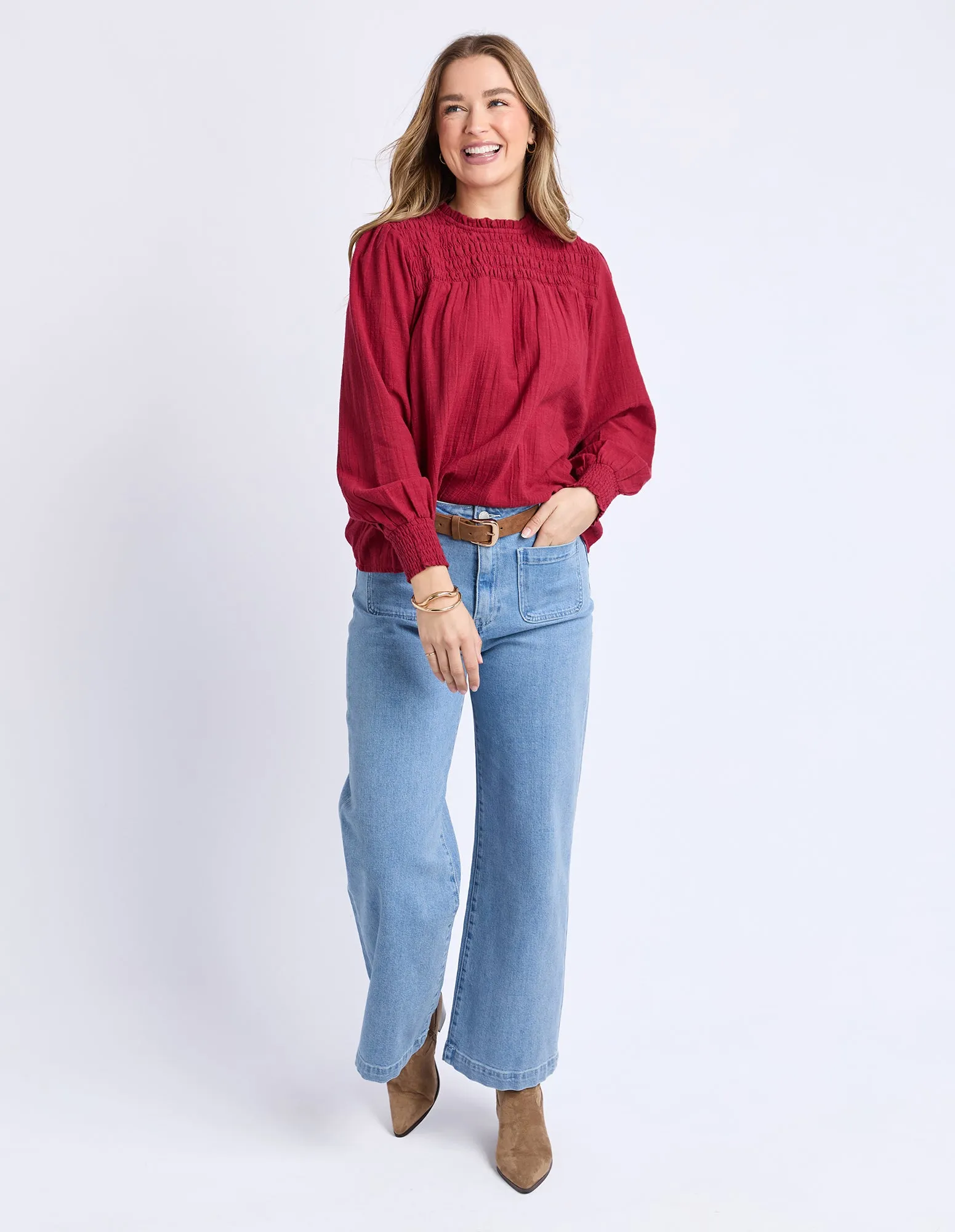 Whitney Top Rhubarb Red sold by Foxwood Clothing product image thumbnail 2