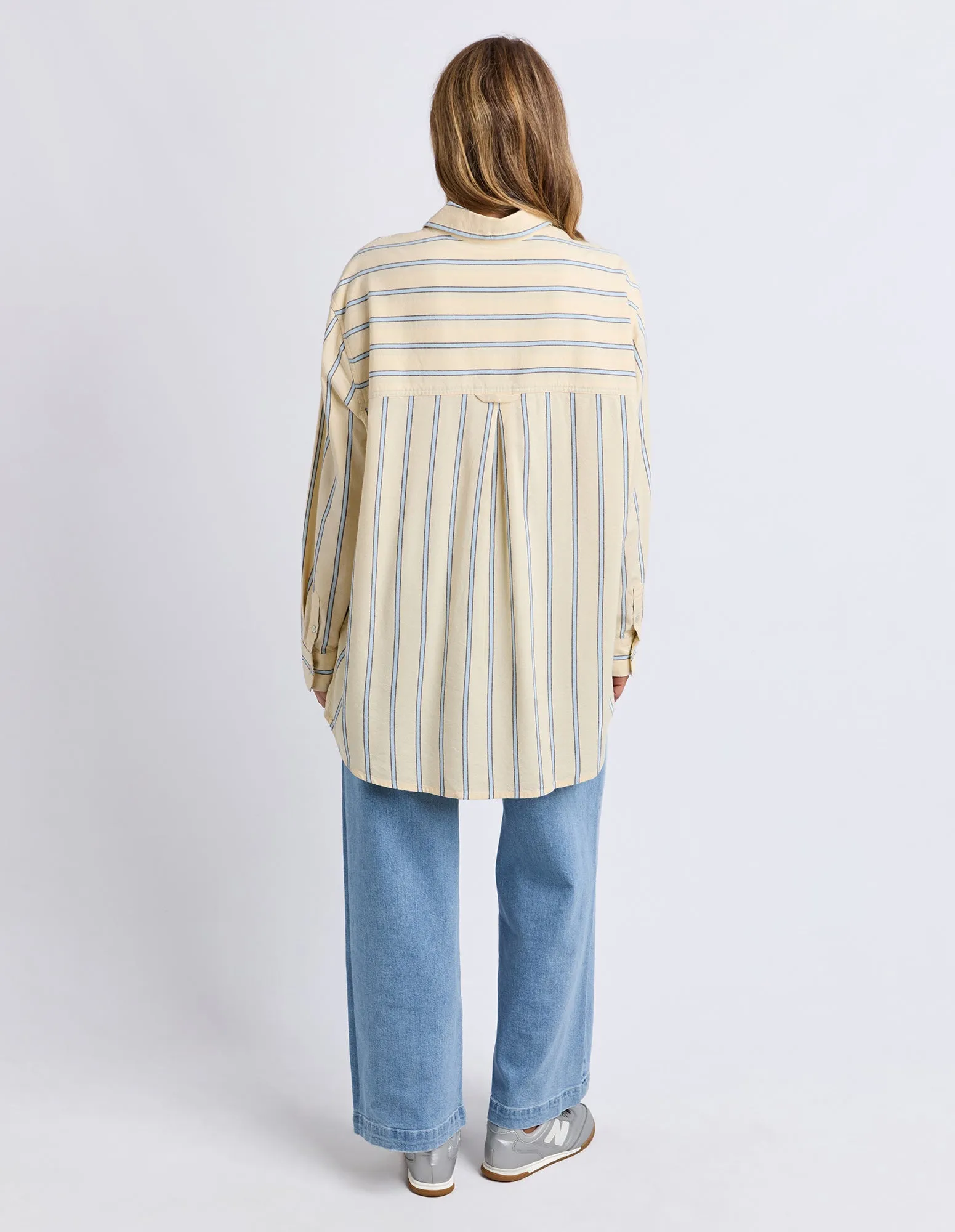 Sadie Shirt Lemon/Blue/Coffee Stripe sold by Foxwood Clothing product image thumbnail 4