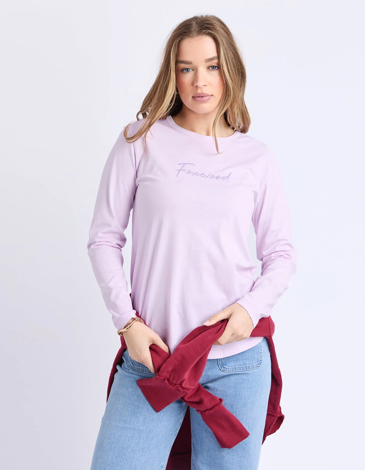Signature Long Sleeve Tee Orchid sold by Foxwood Clothing