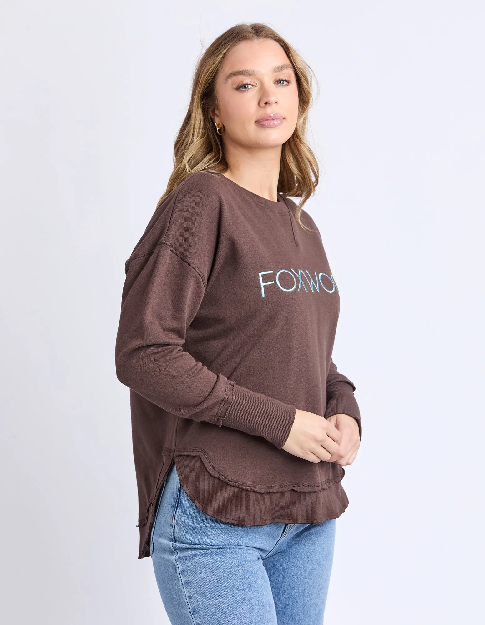 Simplified Metallic Crew Coffee/Light Blue sold by Foxwood Clothing product image thumbnail 4