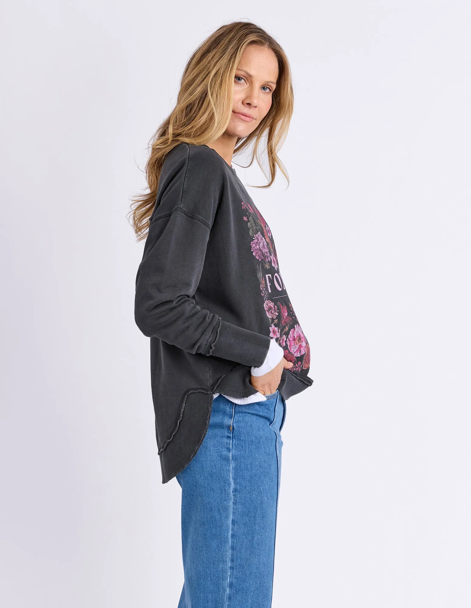 Vintage Posy Crew Washed Black sold by Foxwood Clothing product image thumbnail 4