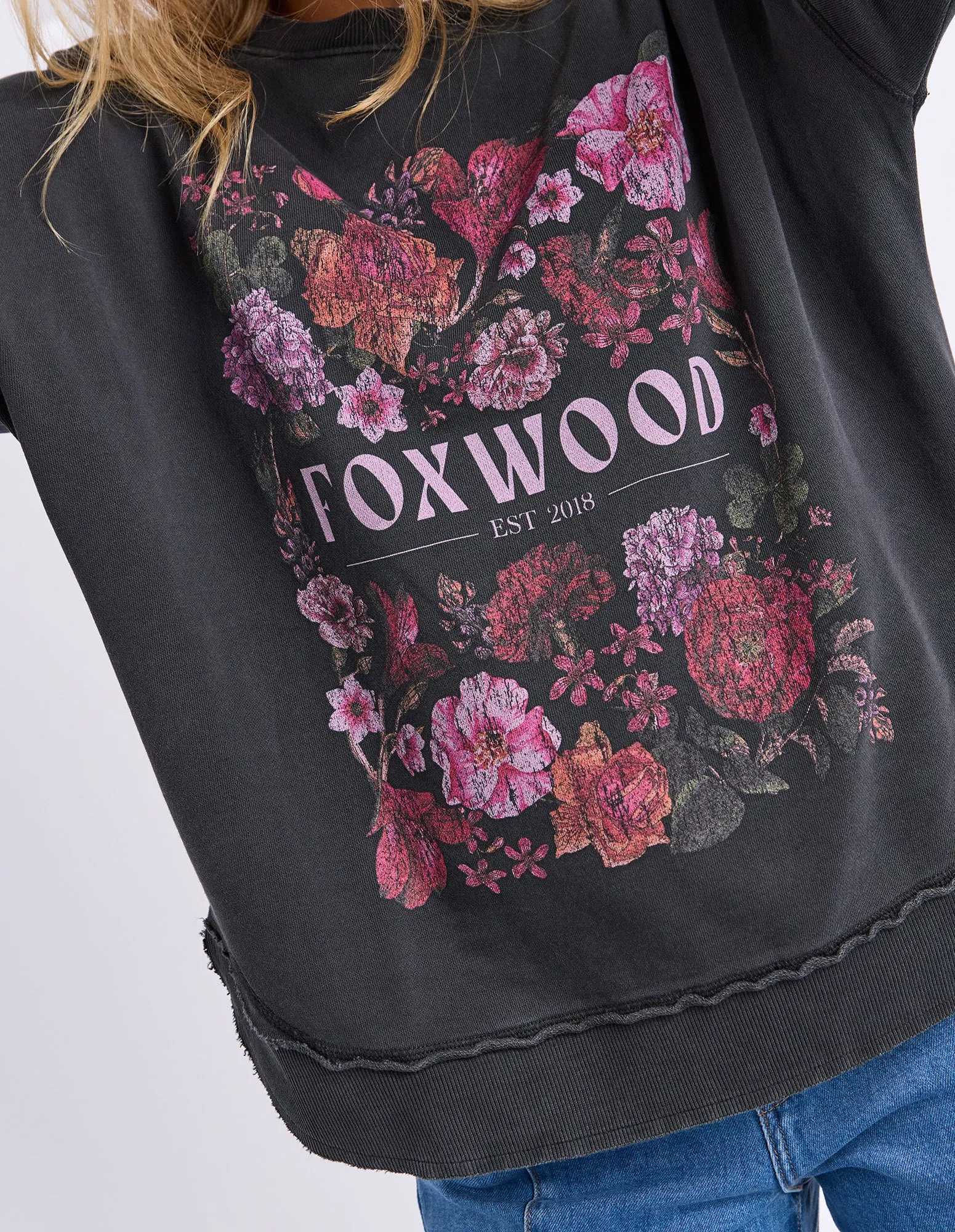 Vintage Posy Crew Washed Black sold by Foxwood Clothing product image thumbnail 5