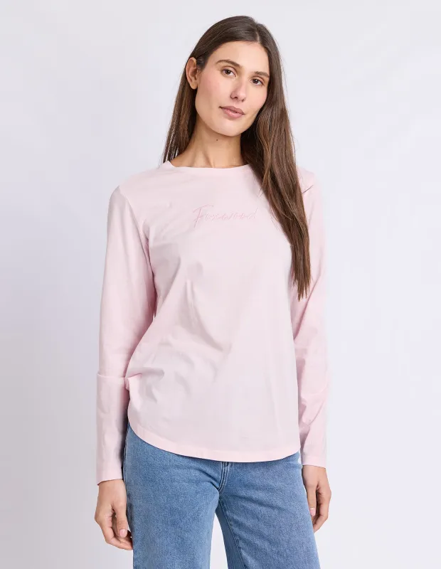 Signature Long Sleeve Tee Ballerina Pink made by Foxwood Clothing
