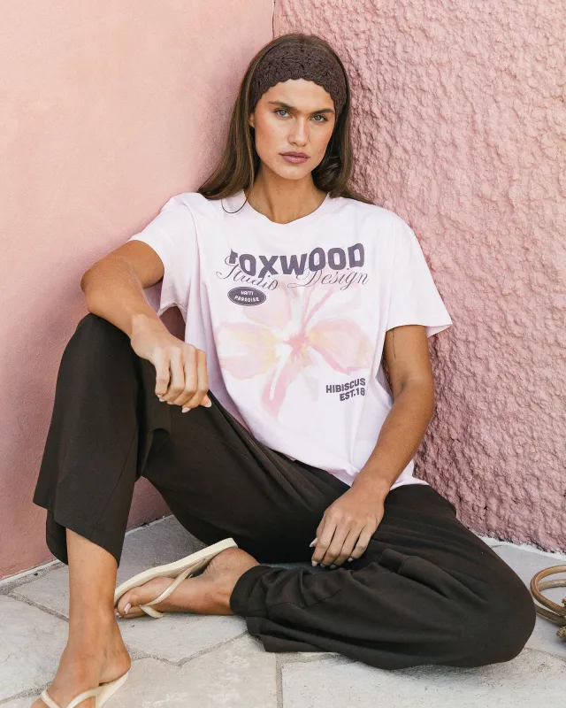 Hibiscus Tee Ballerina Pink made by Foxwood Clothing