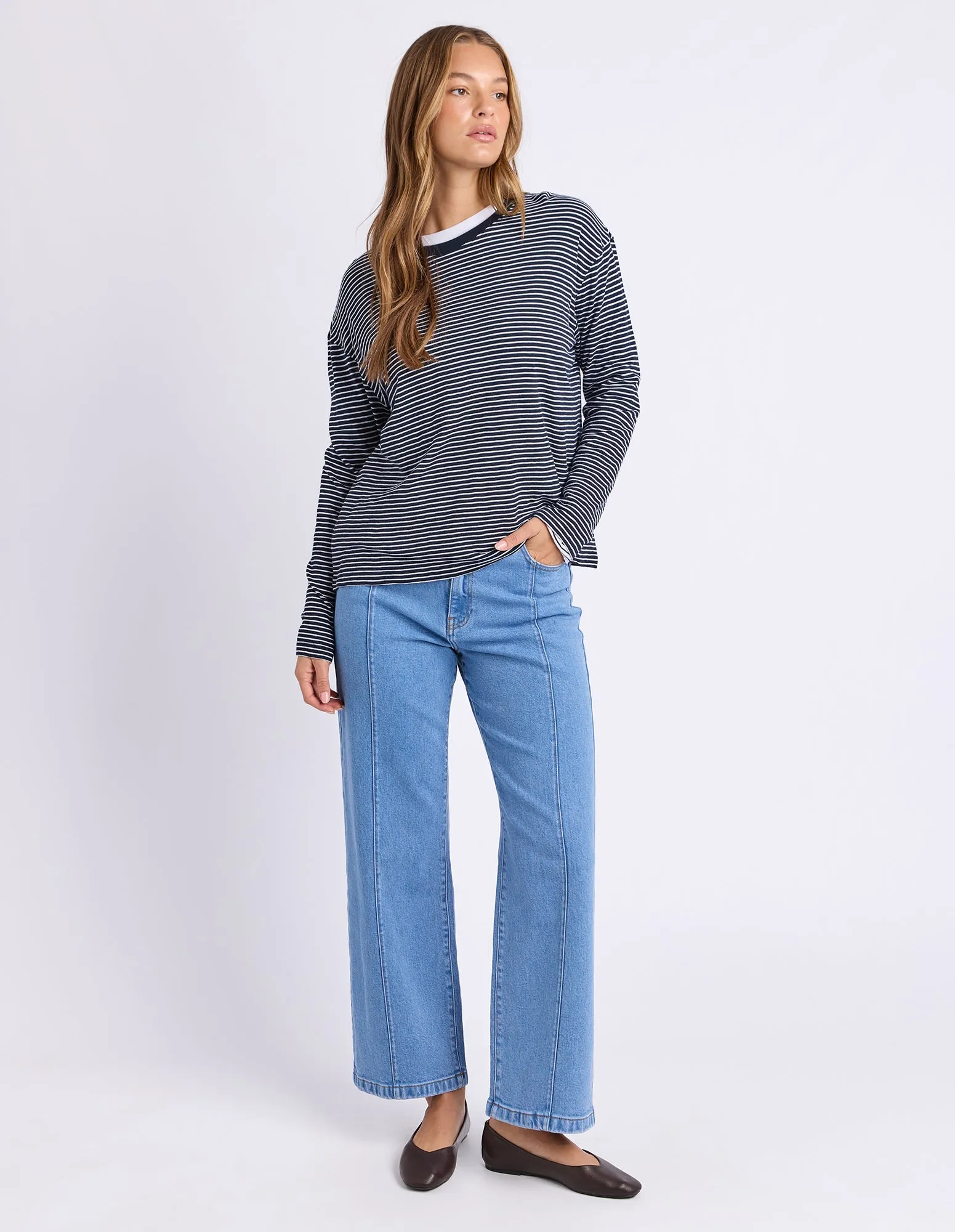 Hutch Long Sleeve Tee Navy/White Stripe sold by Foxwood Clothing product image thumbnail 2