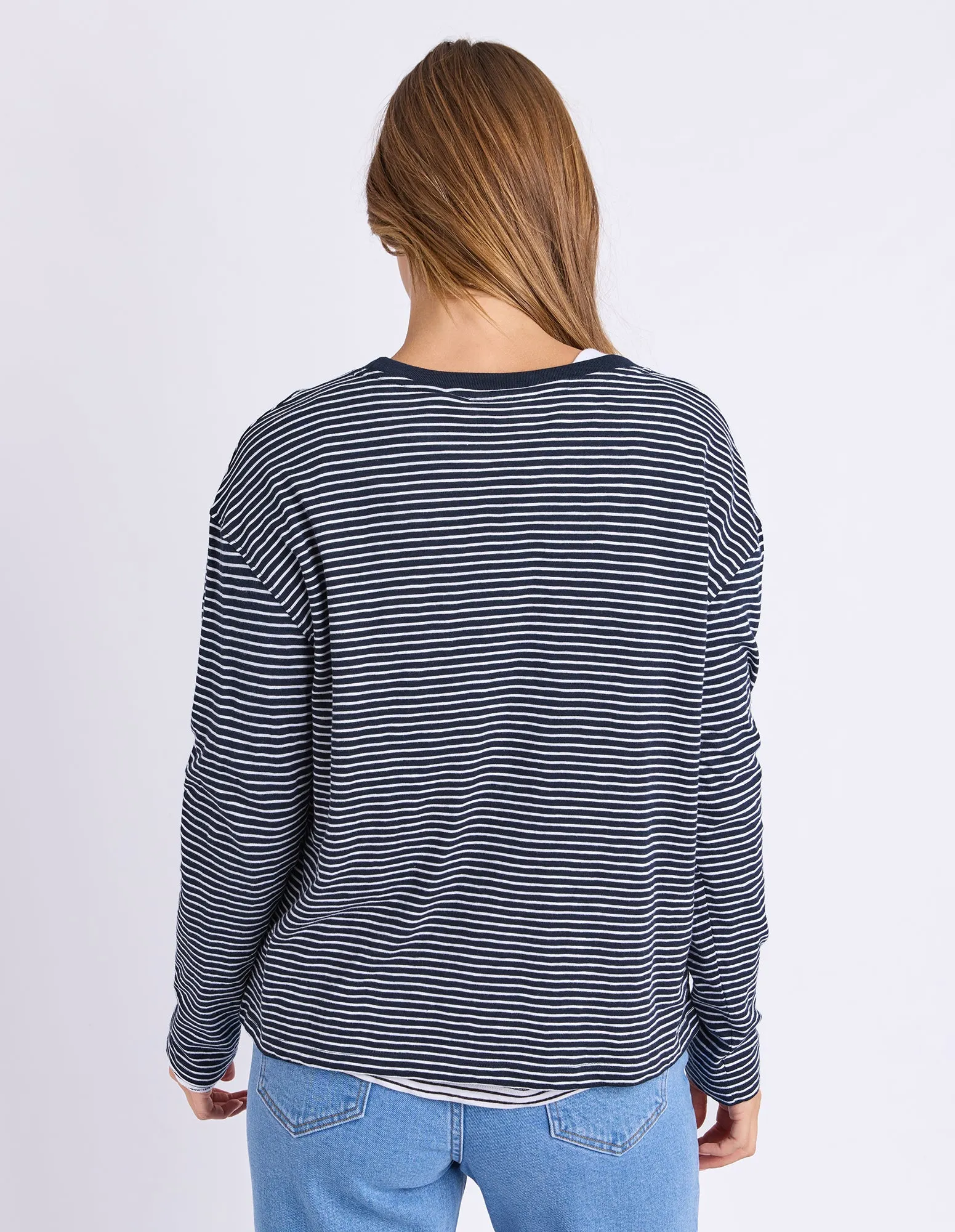 Hutch Long Sleeve Tee Navy/White Stripe sold by Foxwood Clothing product image thumbnail 3