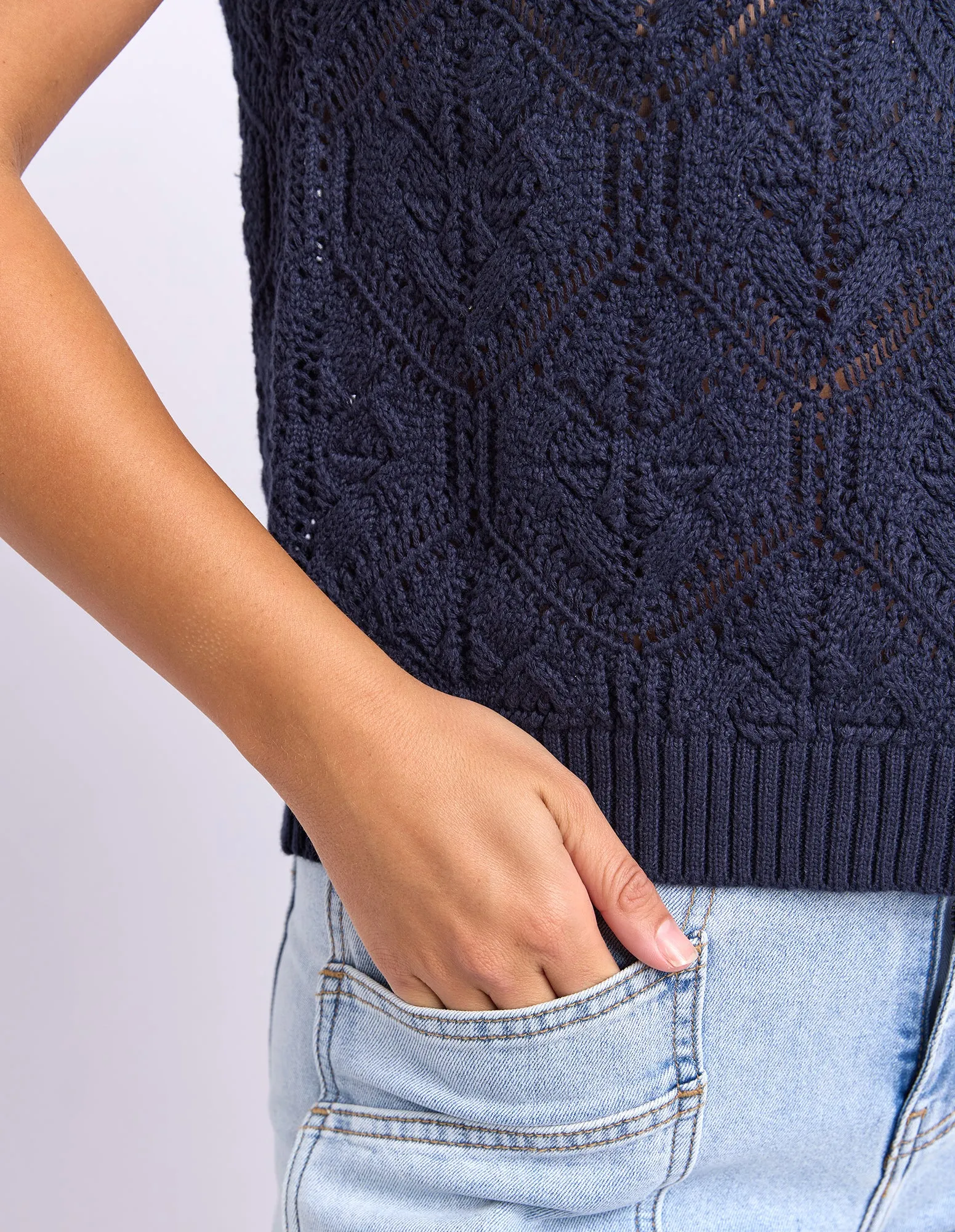 Luna Knit Vest Dark Sapphire sold by Foxwood Clothing product image thumbnail 5