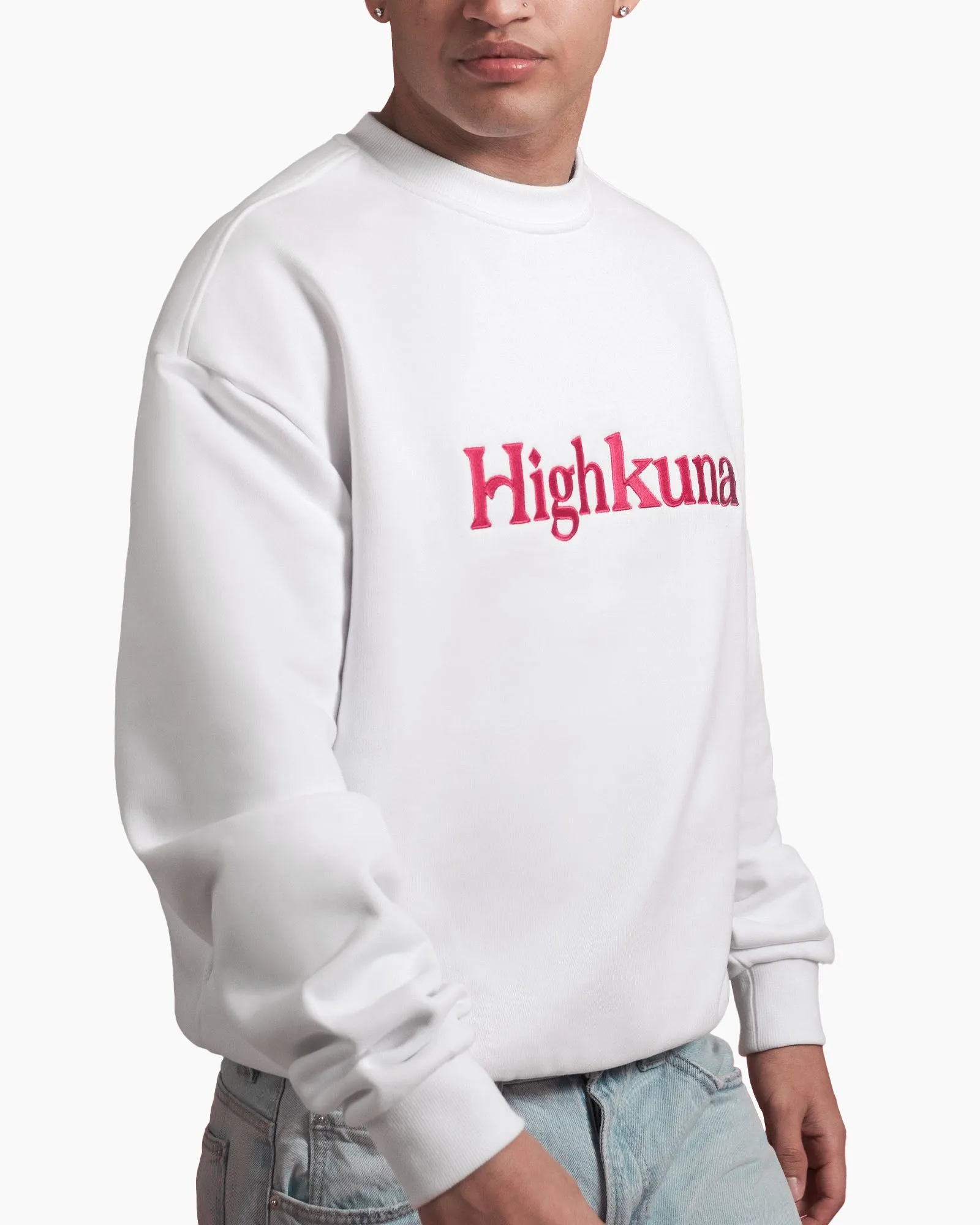 Crewneck - White/Pink sold by Highkuna product image thumbnail 2