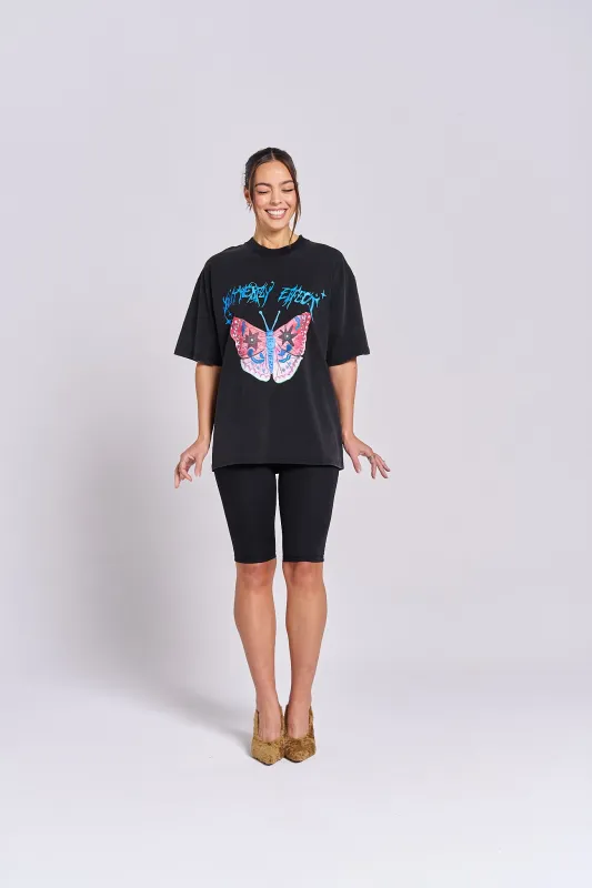 Butterfly Effect Acid Wash Oversize Tee sold by Maku the Label