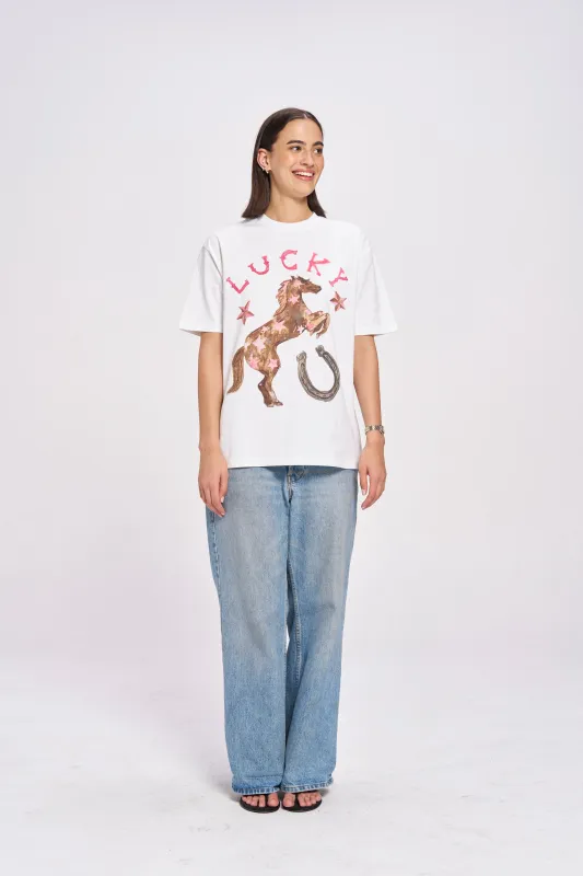 Lucky Western Tee sold by Maku the Label
