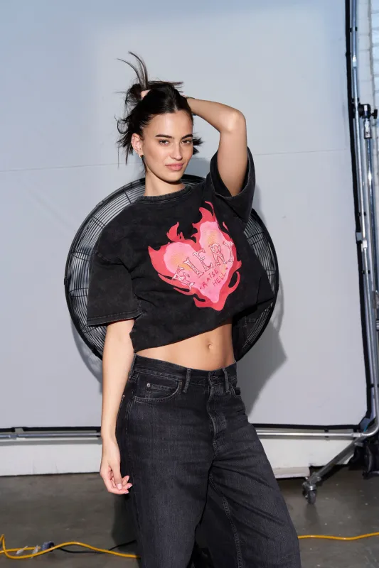 Fiery Oversize Snow Wash Tee sold by Maku the Label