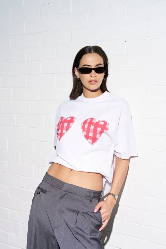Gingham Hearts Oversize Tee sold by Maku the Label