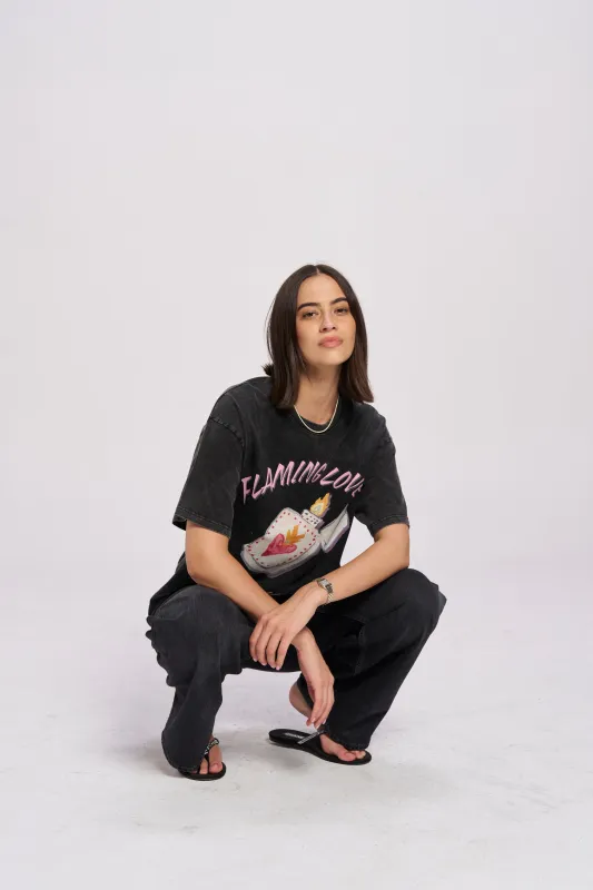 Flaming Love Snow Wash Oversize sold by Maku the Label
