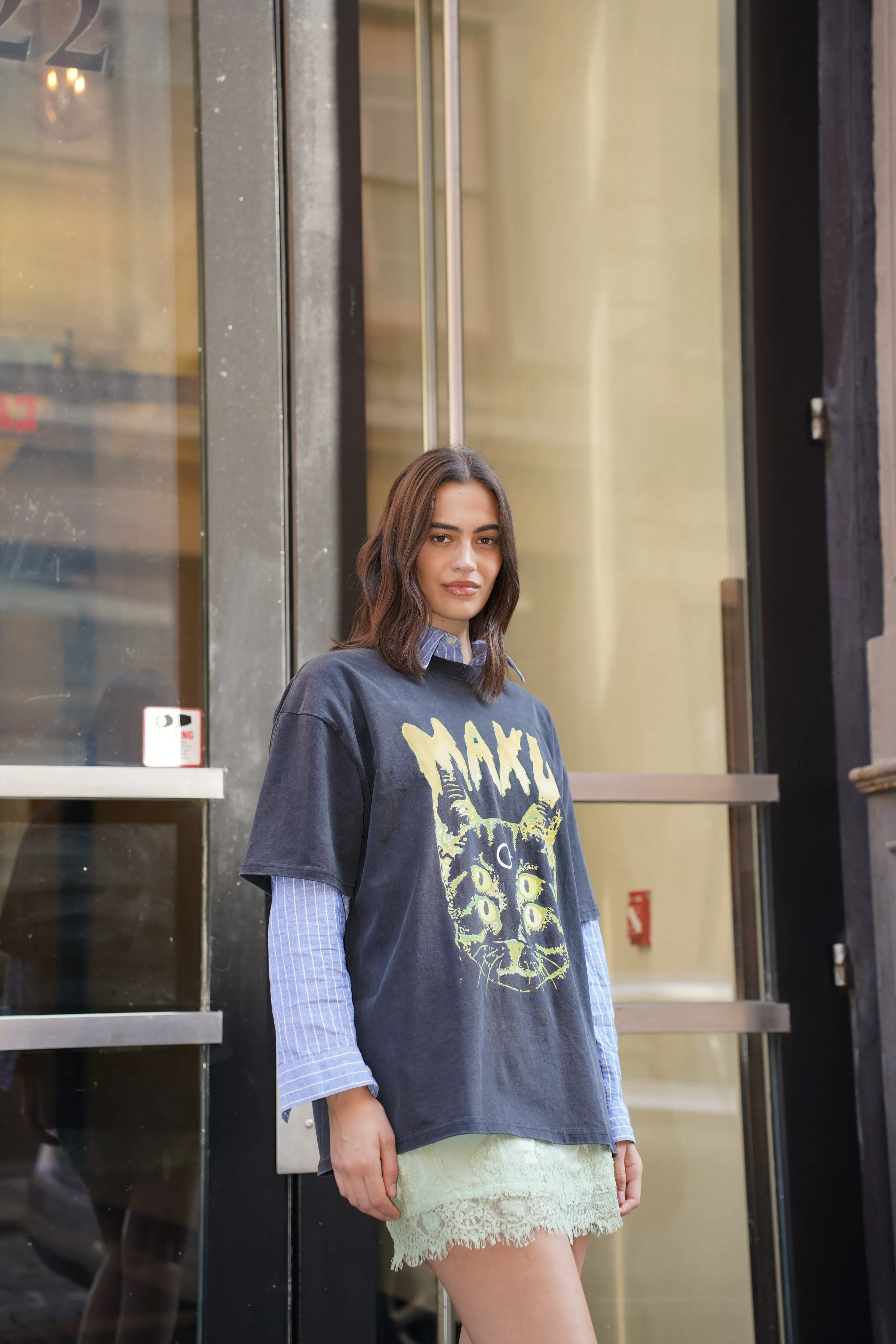 Space Cat Oversize Snow Wash Tee sold by Maku the Label product image thumbnail 2