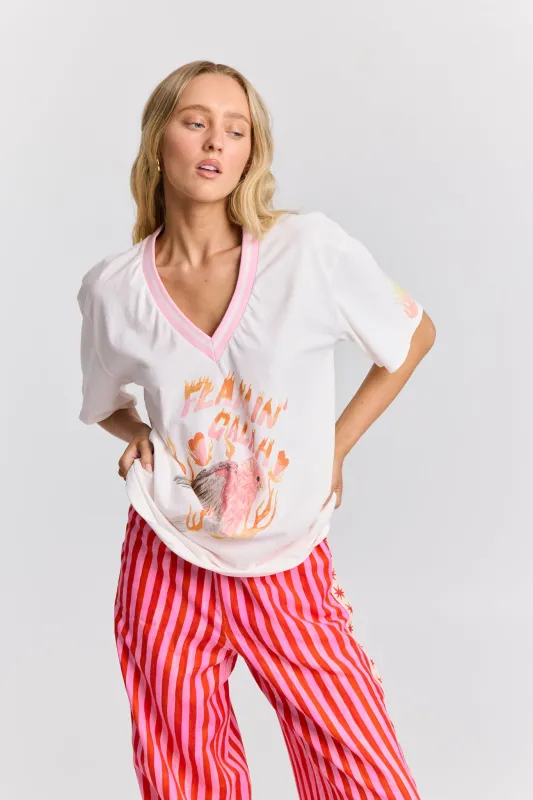 Flamin Galah  V-Neck Tee sold by Maku the Label