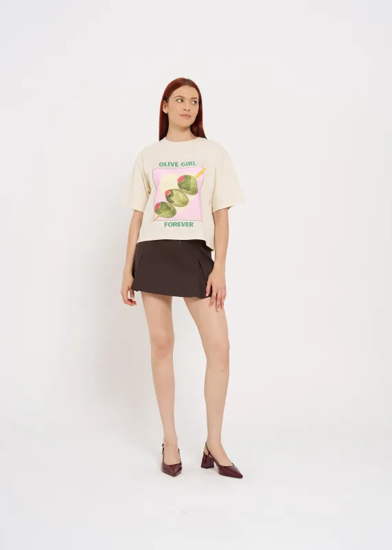 Olive Girl Boxy Crop Tee sold by Maku the Label