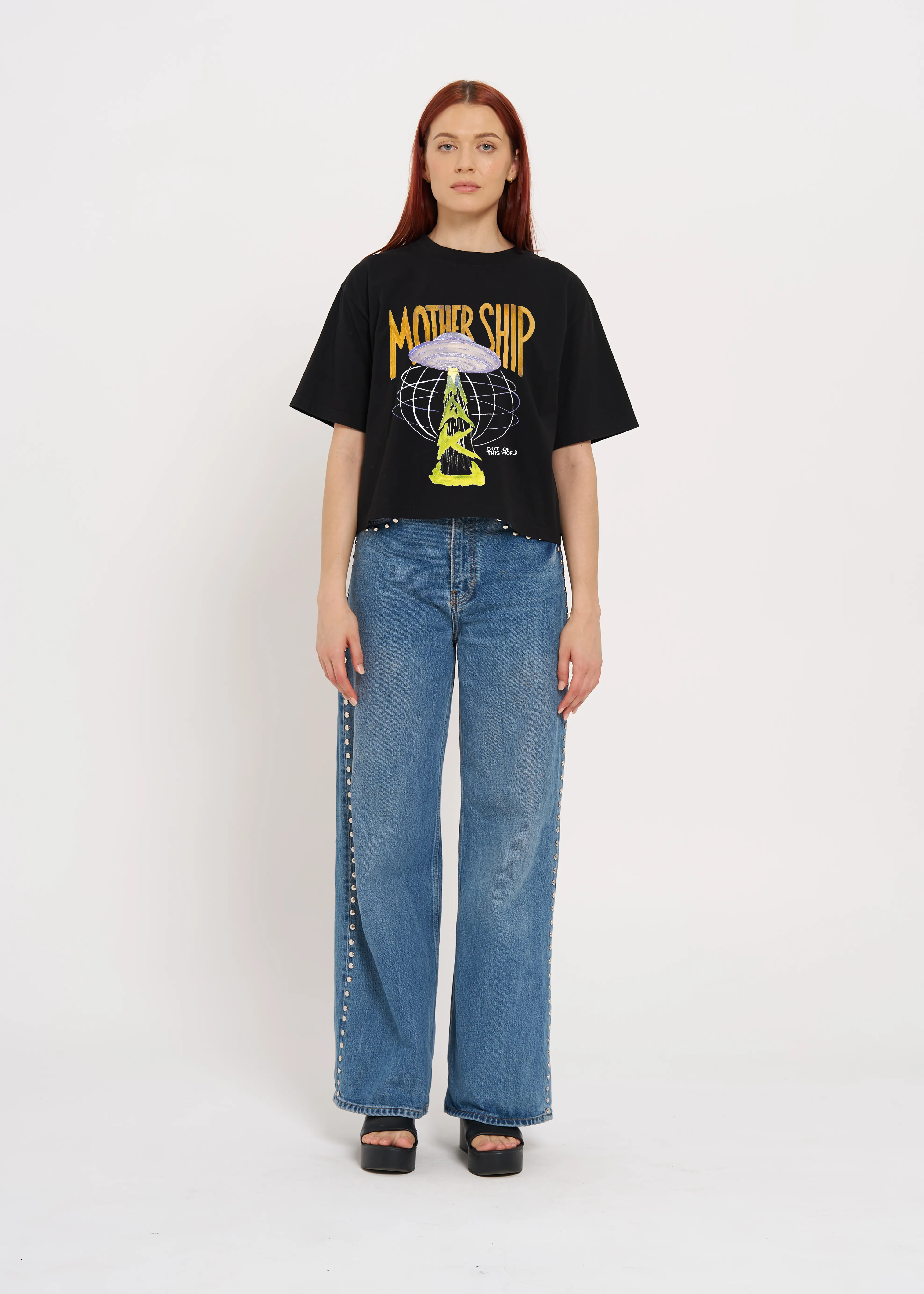 Mothership Boxy Crop Tee sold by Maku the Label