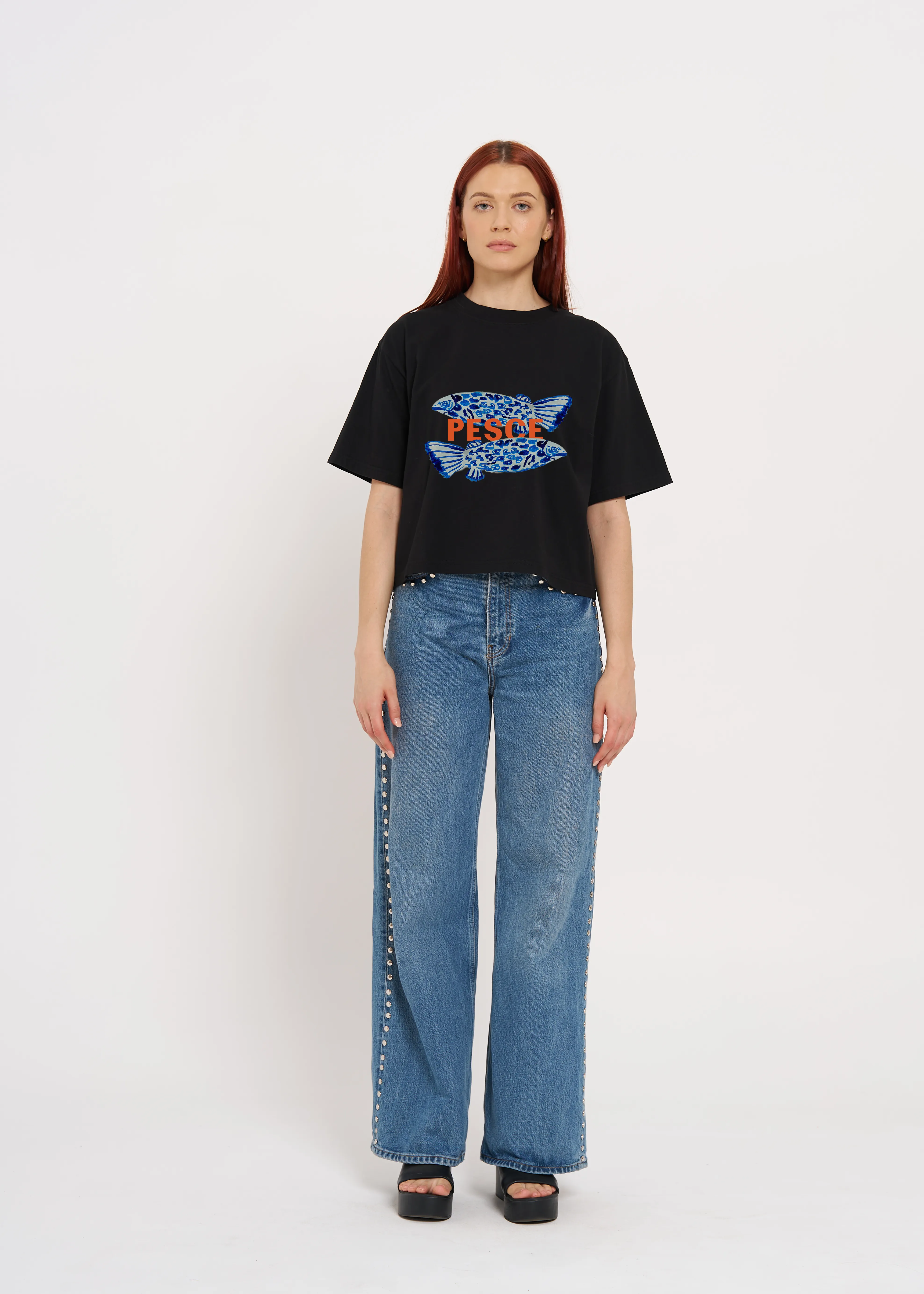 Pesce Boxy Crop Tee sold by Maku the Label