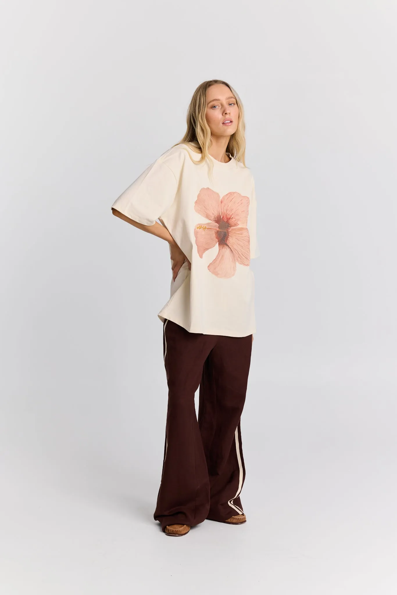 Burgundy Hibiscus Oversize Tee sold by Maku the Label product image thumbnail 2