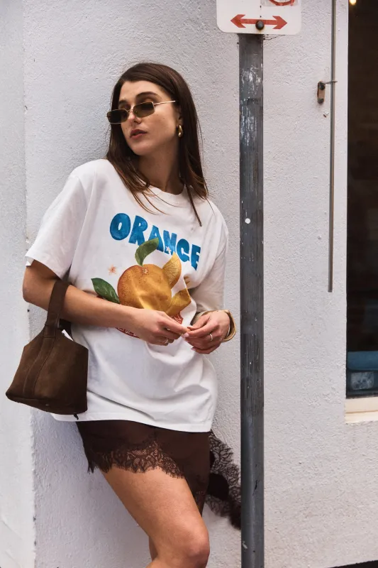 Orange Oversize Tee sold by Maku the Label