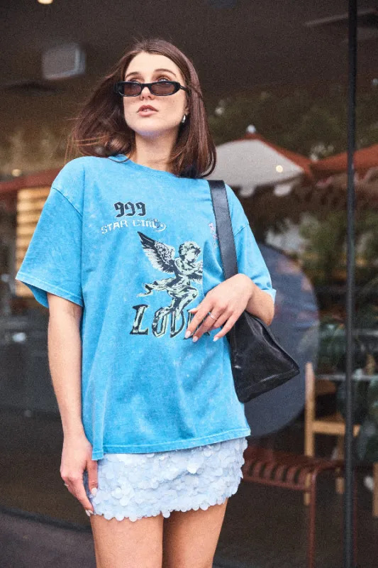 Star Girl Oversize Wash Tee sold by Maku the Label