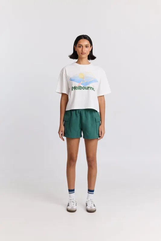 Melbourne Tennis Boxy Crop Tee sold by Maku the Label