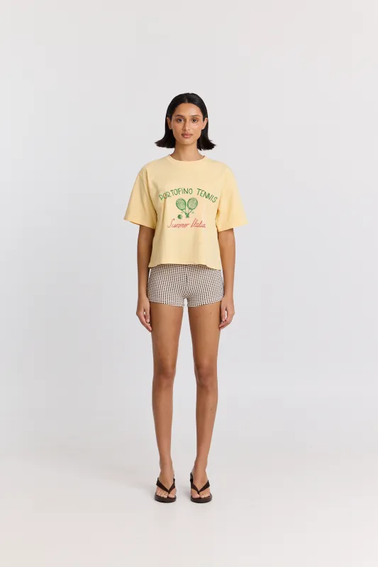 Portofino Tennis Boxy Crop Tee sold by Maku the Label