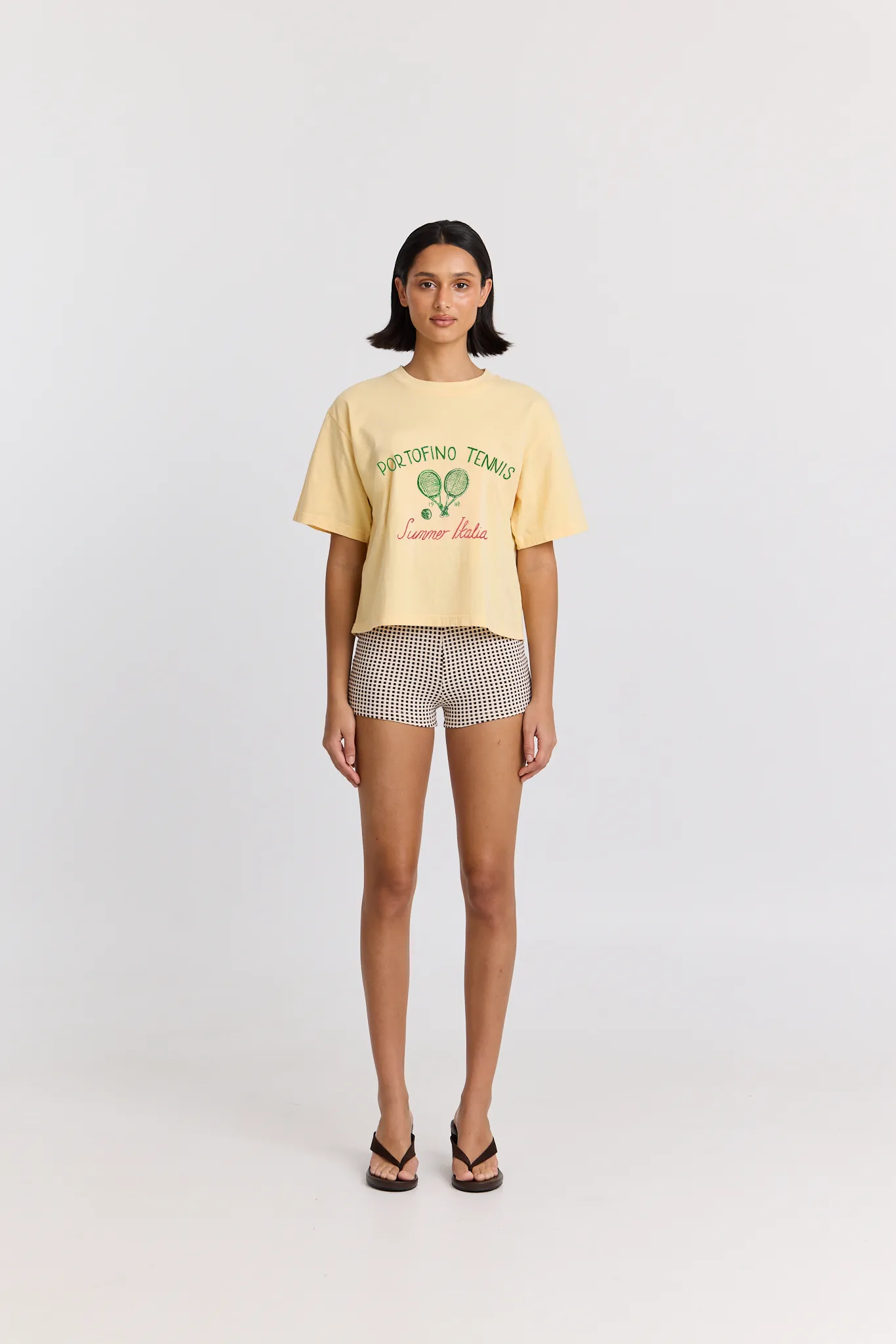 Portofino Tennis Boxy Crop Tee sold by Maku the Label