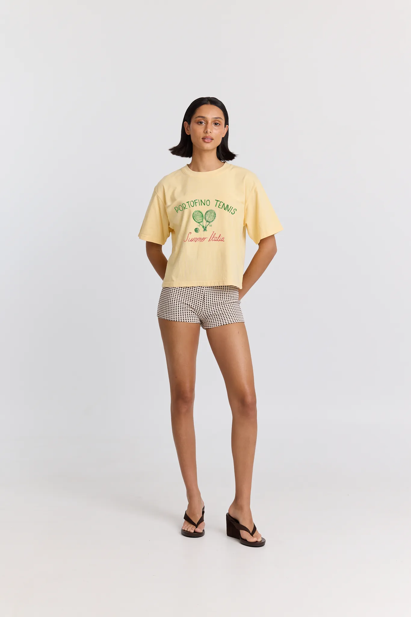 Portofino Tennis Boxy Crop Tee sold by Maku the Label product image thumbnail 3