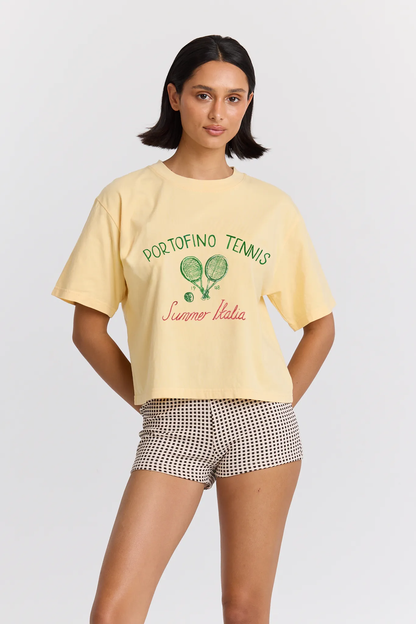 Portofino Tennis Boxy Crop Tee sold by Maku the Label product image thumbnail 2