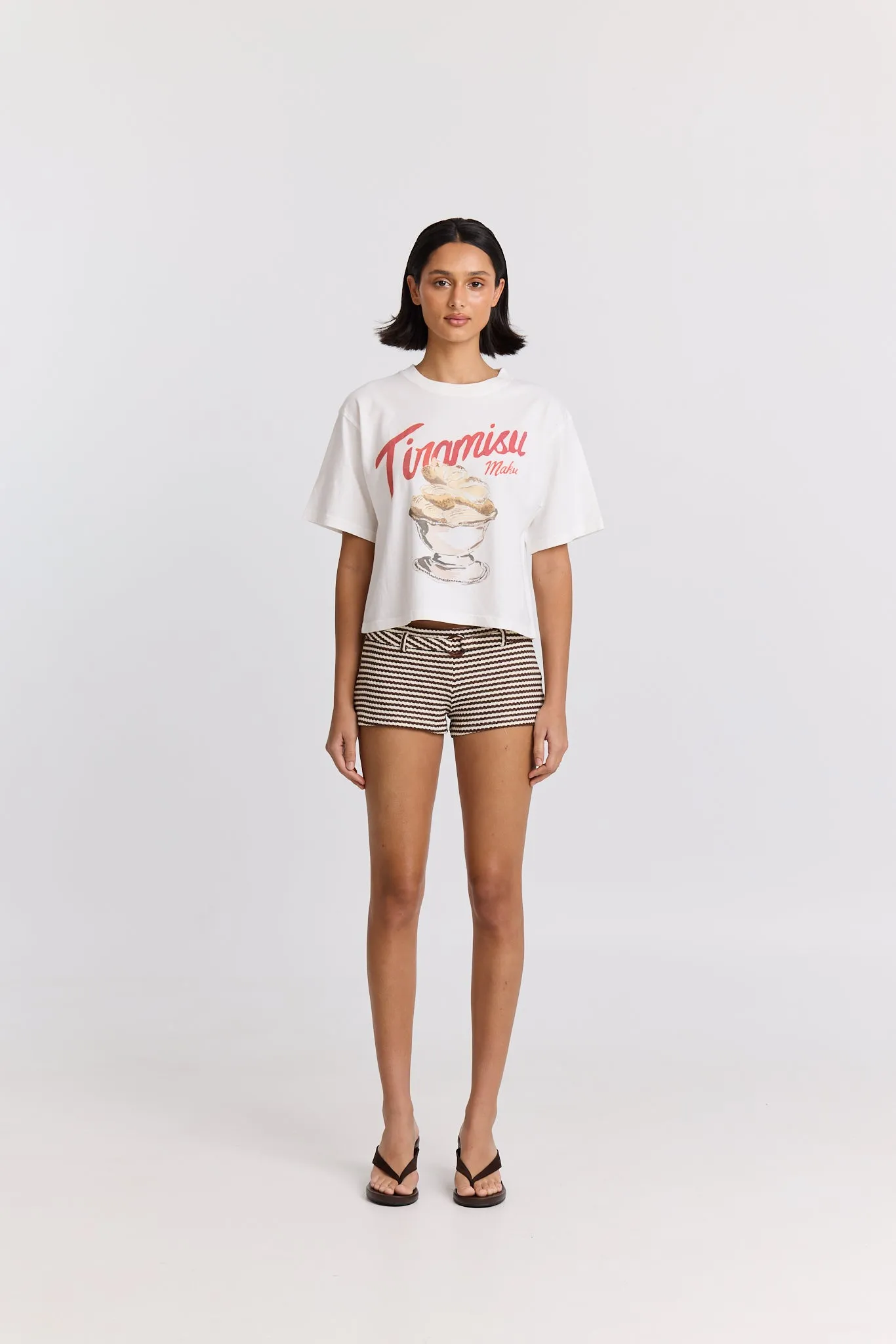 Tiramisu Boxy Crop Tee sold by Maku the Label